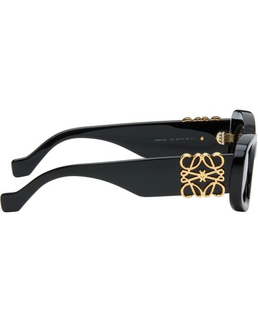 Loewe Black Beveled Oval Maxi Anagram Sunglasses for men