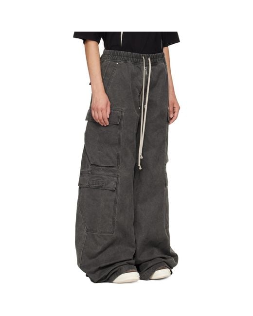 Rick Owens Gray Tower Double Cargo Jumbo Belas Pants