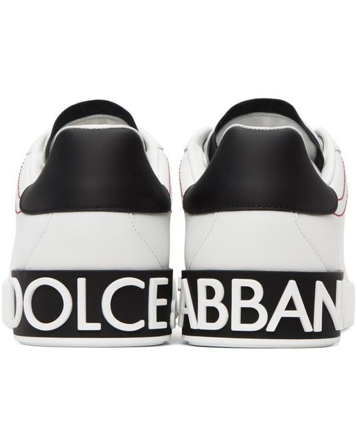 メンズ Dolce & Gabbana ホワイト エンボスロゴ スニーカー Black