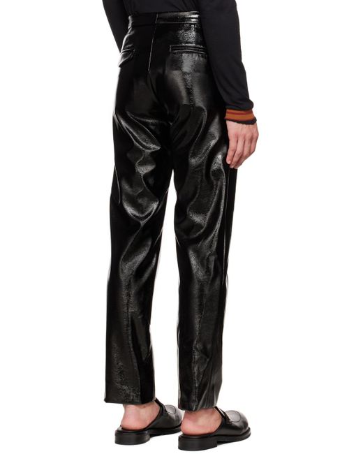 Anna Sui Black Ssense Exclusive Leather Pants for men