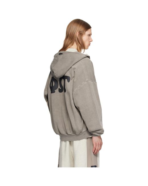 Fear Of God Gray 90's Zip-Up Hoodie for men