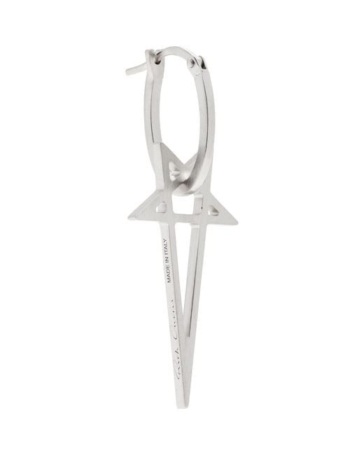 Rick Owens White Pentagram Single Earring for men