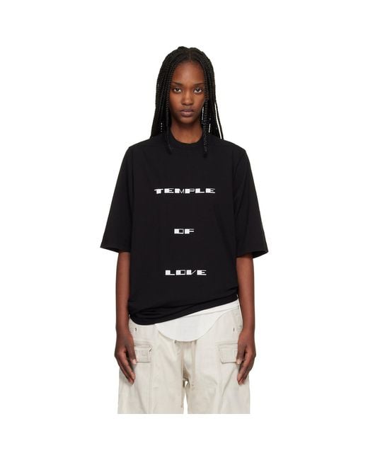 Rick Owens Black Temple Jumbo S/S T-Shirt