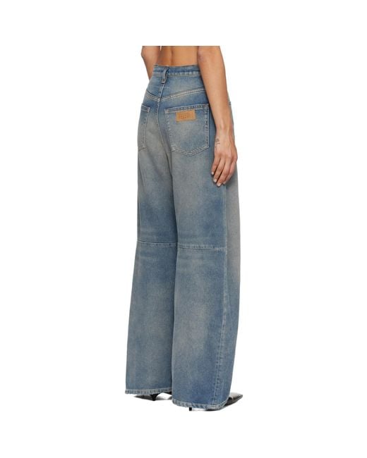 MM6 by Maison Margiela Blue Wide-Leg Jeans