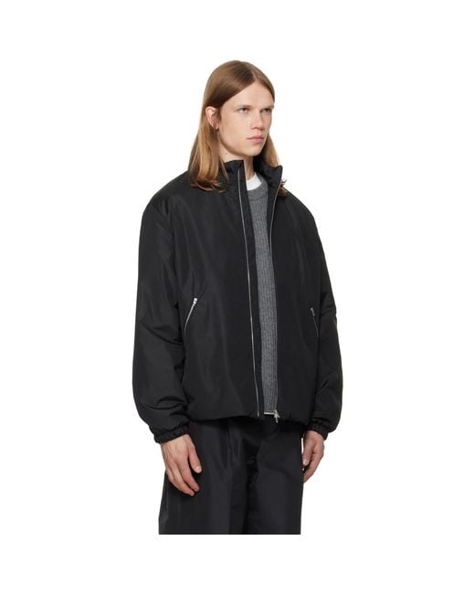 Jil Sander Black Taffeta Padded Blouson Jacket for men