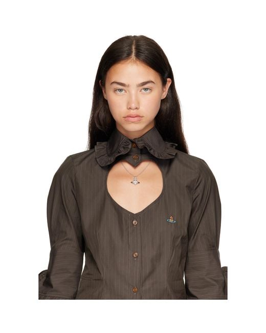 Vivienne Westwood Metallic Valentine's Agnatha Bas Relief Pendant Necklace