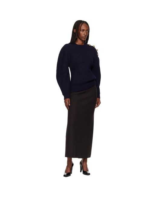 Lanvin Blue Wool Ribbed Sweater