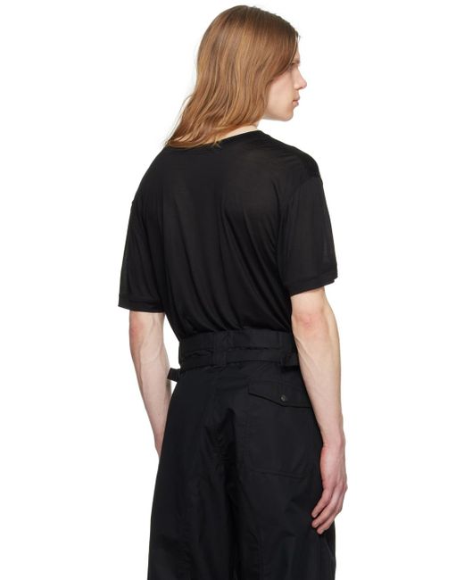 T-shirt noir en soie Lemaire pour homme en coloris Black