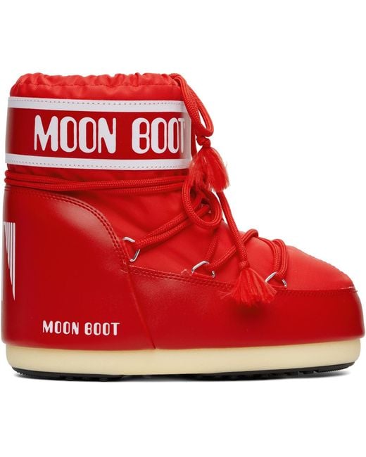 Moon Boot Red Icon Low Nylon Boots for men