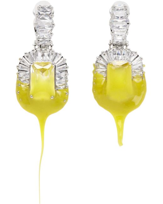 OTTOLINGER Yellow Diamond Dip Clip Earrings for men