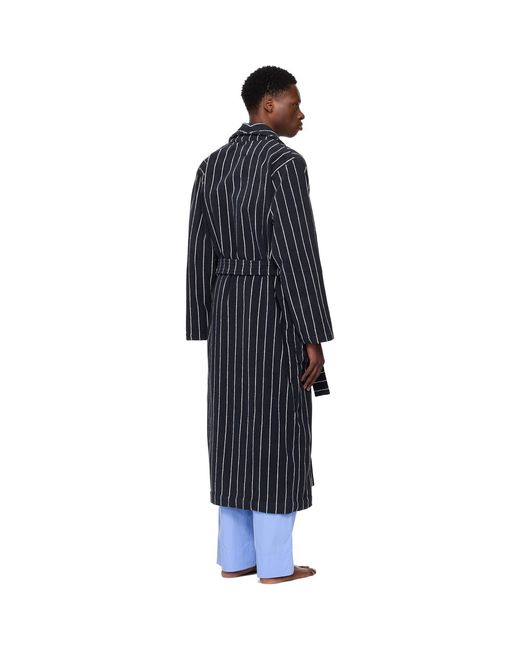 Tekla Black Terry Classic Bathrobe for men