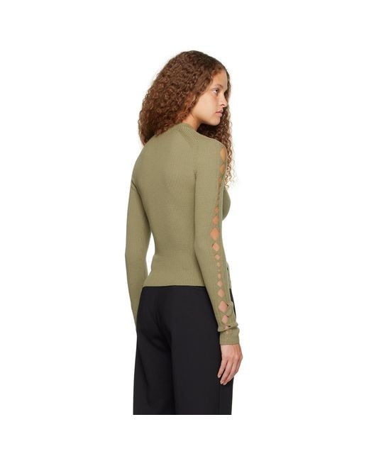 Dion Lee Multicolor Green Snake Diamond Sweater