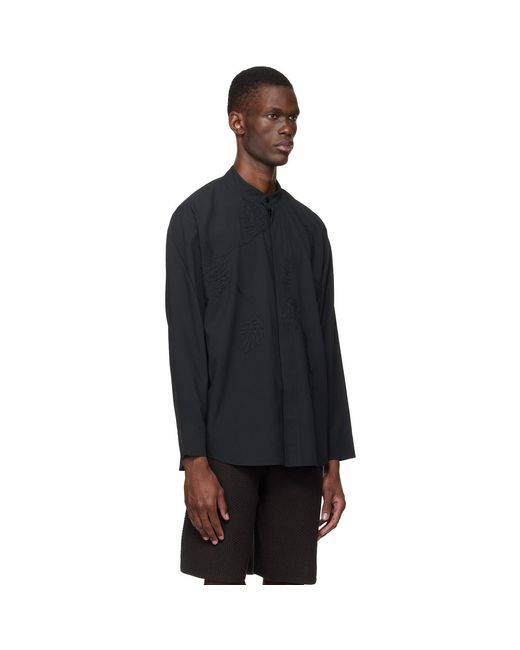 Homme Plissé Issey Miyake Black Embroidery Press Shirt for men
