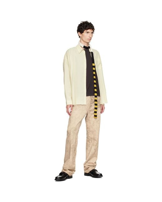STEFAN COOKE Black Stripe Knit Scarf for men