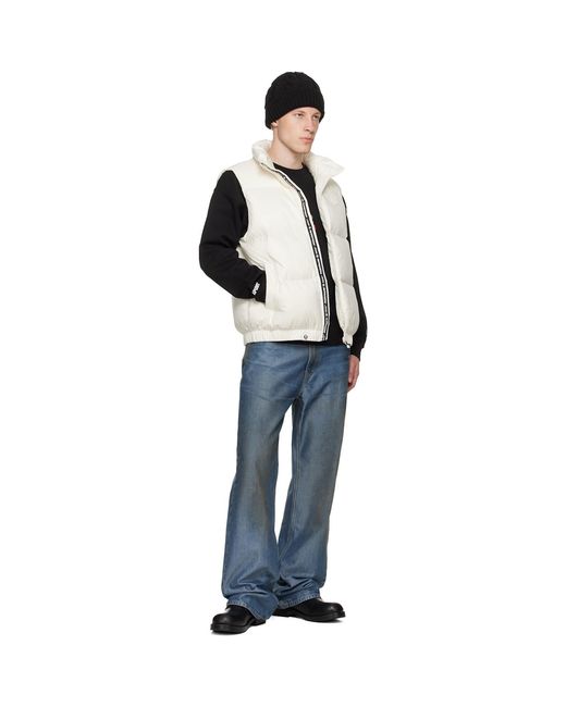 Aape By A Bathing Ape Black 'Aapenow' Moonface Down Vest for men
