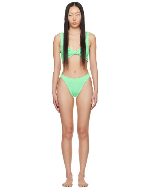 Hunza G Black Green Juno Bikini