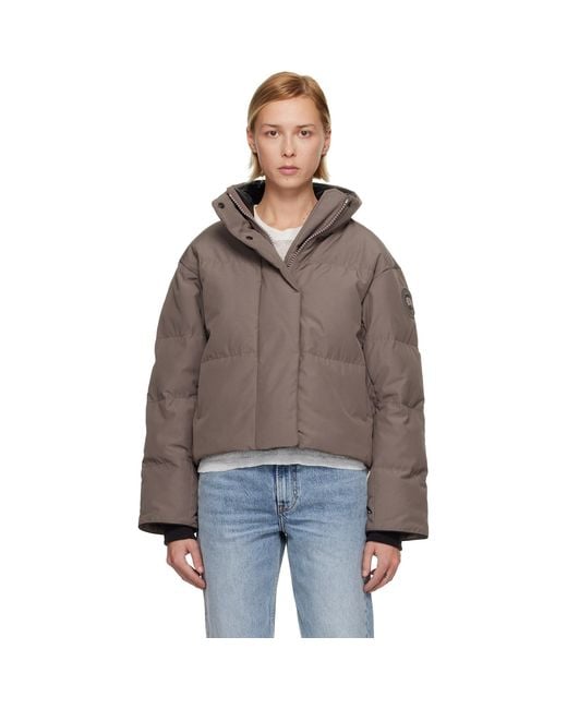 Canada Goose Brown Taupe Grandview Cropped Down Jacket
