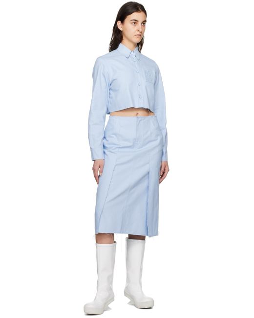 Raf Simons Blue Paneled Midi Skirt