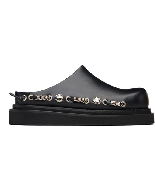 Toga Black Leather Slip-On Loafers