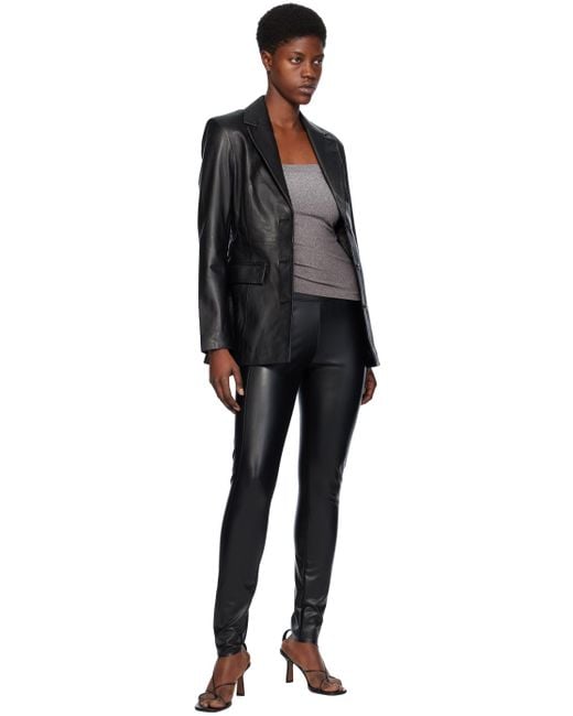 Wolford Edie Forming フェイクレザー レギンス Black