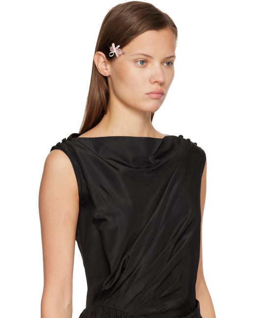 Simone Rocha Petite Bow Mini Flower Hair Clip in Black | Lyst display picture 1