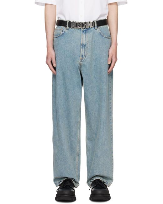 Moschino Blue Garment-washed Jeans for men