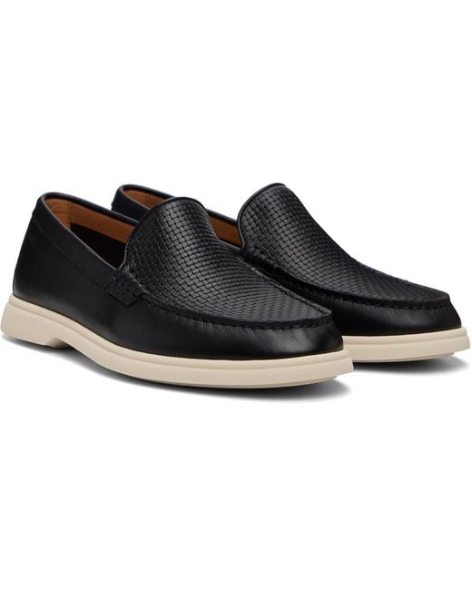 Boss Blue Emed-Logo Loafers for men