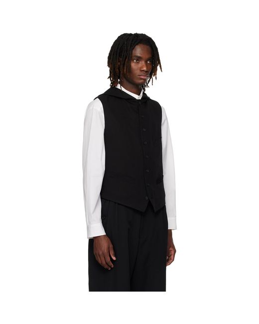 Yohji Yamamoto Black Hooded Vest for men