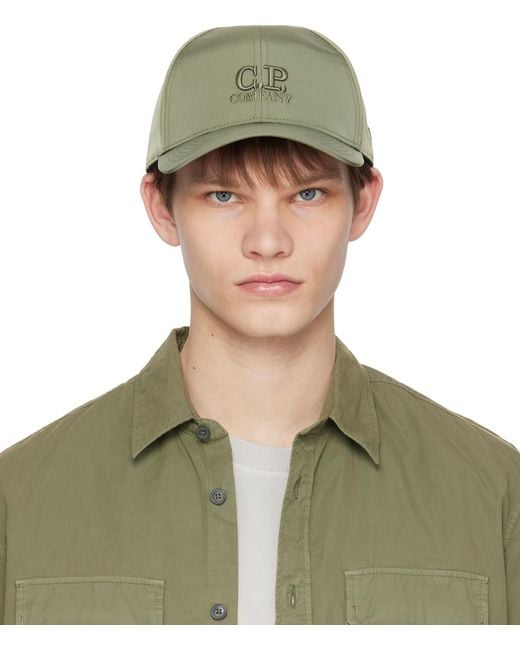 C P Company C.p. Company Green goggle Cap for men