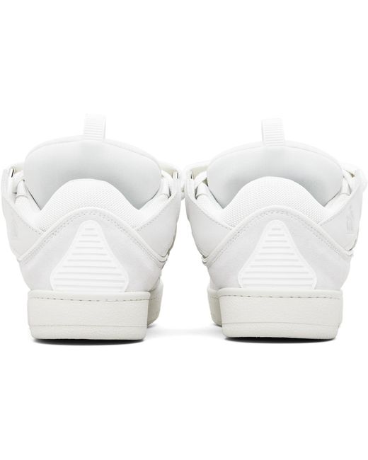 Lanvin Black Off- Leather Curb Sneakers for men