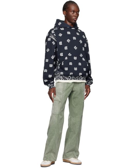 Blue bandana print hoodie hotsell