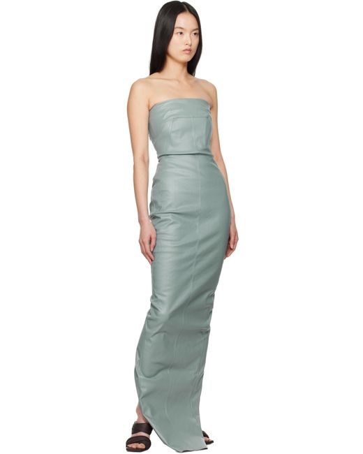 Rick Owens Black Hollywood Bustier Denim Gown