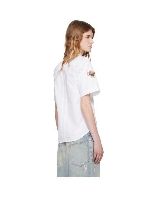 Off-White c/o Virgil Abloh White Popeline Short Sleeve Fitted Shirt