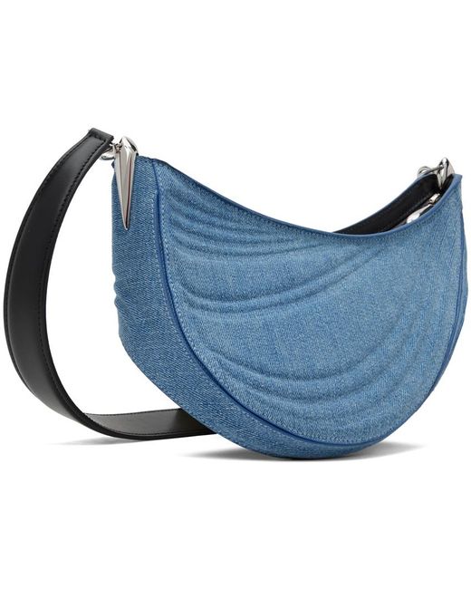 Moyen sac spiral curve 01 noir et bleu en denim Mugler pour homme en coloris Blue