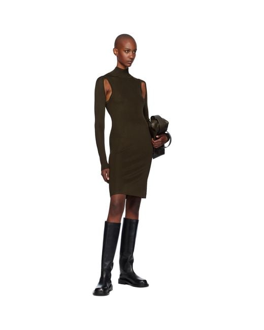Helmut Lang Black Air Turtleneck Midi Dress
