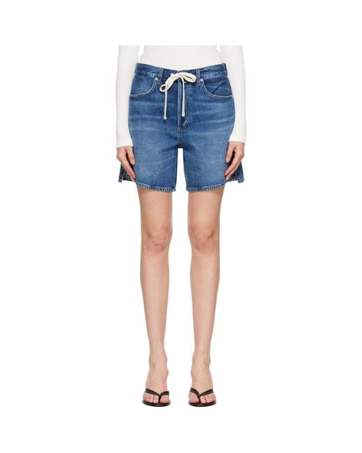 Citizens of Humanity Blue Brynn Drawstring Denim Shorts