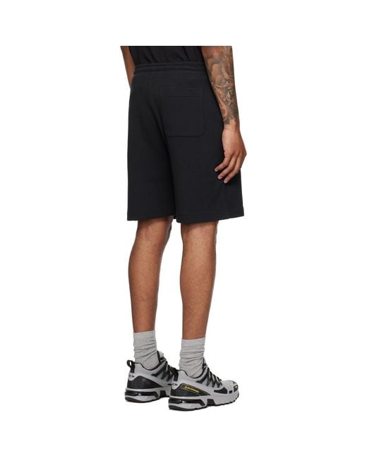 Moncler Black Logo Patch Cotton Shorts for men