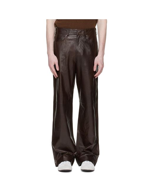 Entire studios Black Straight Leg Leather Pants for men