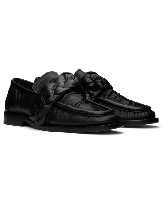 Bottega Veneta Black Braided Loafers