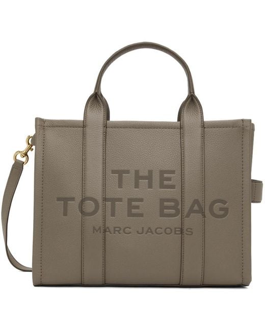 Marc Jacobs Taupe 'the Leather Small Tote Bag' Tote in Brown | Lyst UK