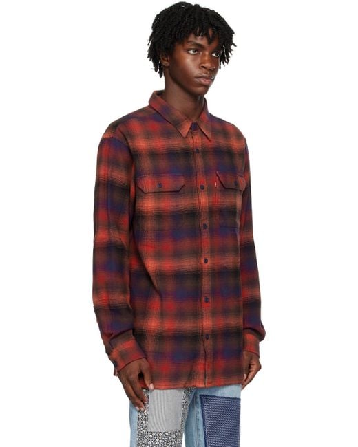 Levi's Red Stanley Plaid Shirt for men