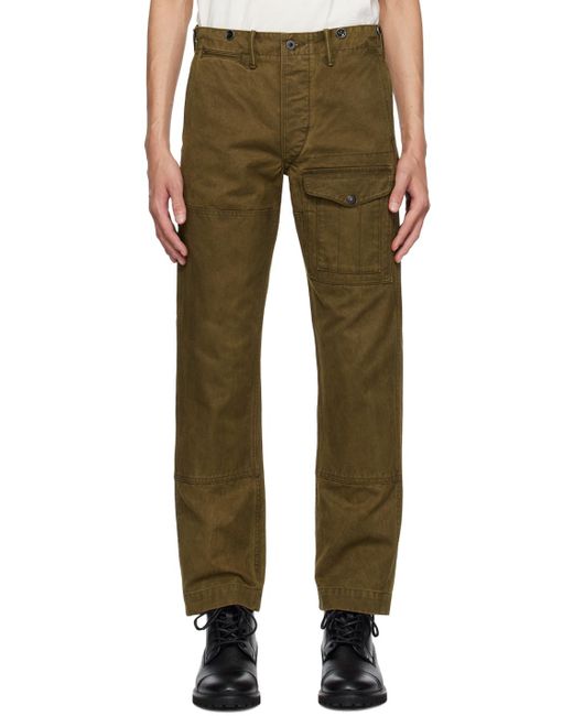 RRL Green Straight Fit Cargo Pants for men
