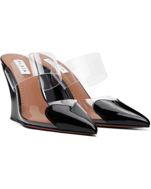 Alaïa Black 'Le Cœur' Wedge Mule Heels