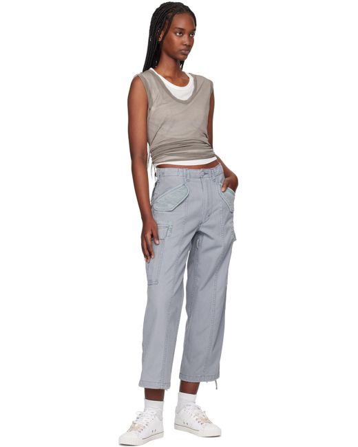 R13 Black Cropped Cargo Pants