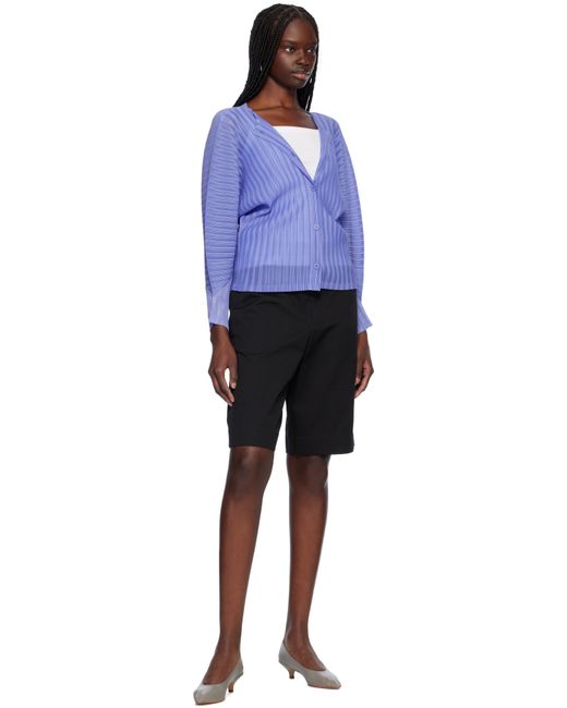 Pleats Please Issey Miyake Blue Rib Pleats February Cardigan