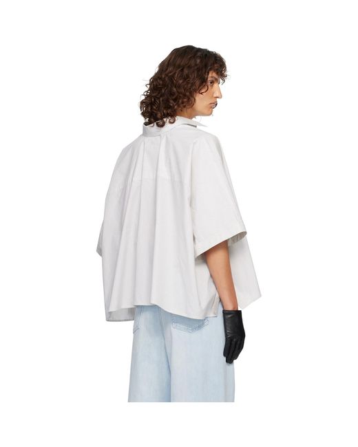 MM6 by Maison Margiela White Cotton Poplin Shirt