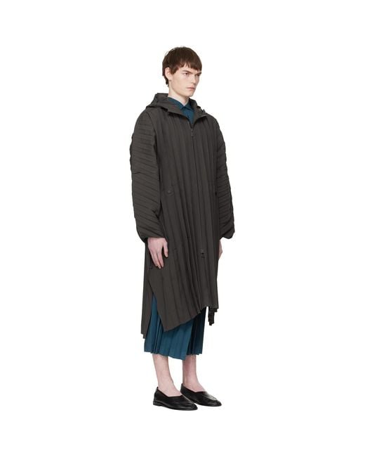 Homme Plissé Issey Miyake Black Edge Light February Coat for men