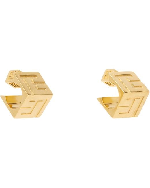 Balmain Black 3D Pb Hoop Earrings