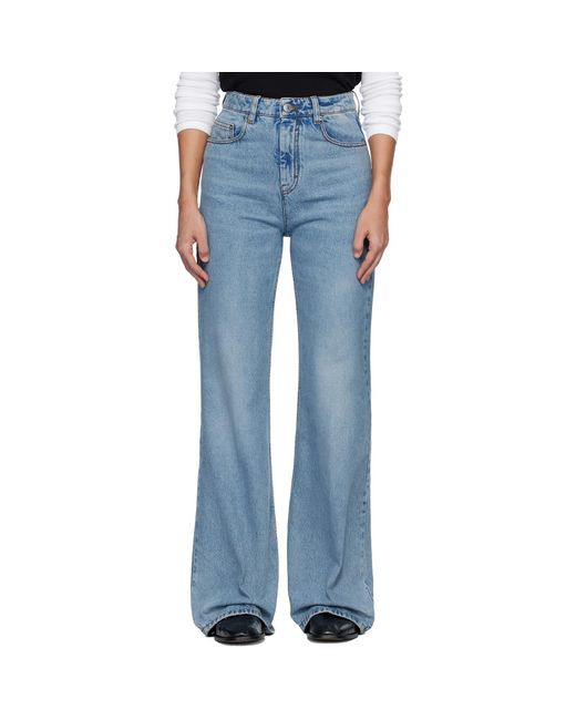 AMI Blue Cotton Flare Fit Jeans