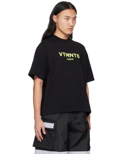 VTMNTS Black 'paris' T-shirt for men